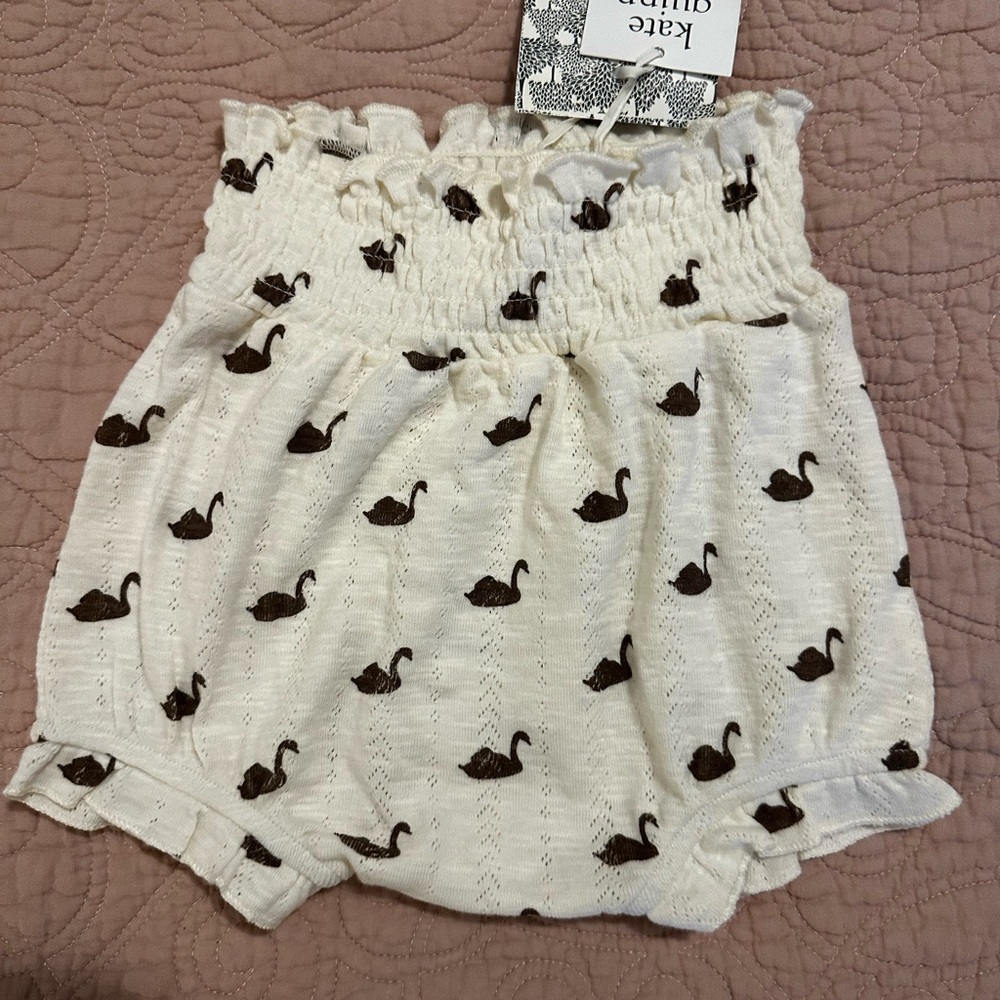 Kate Quinn Cream Casual Shorts with Cat Print